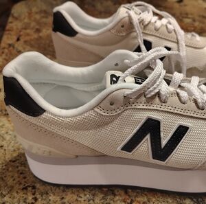 New Balance Women's 8.5 515H Beige, White And Black Sneaker
